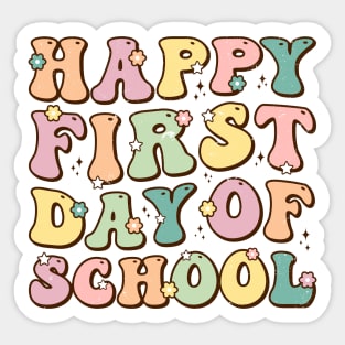 Happy First Day Of School Retro Vintage Sticker